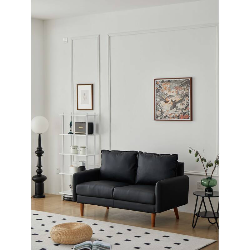 Faux leather 58'' Square Arm Loveseat