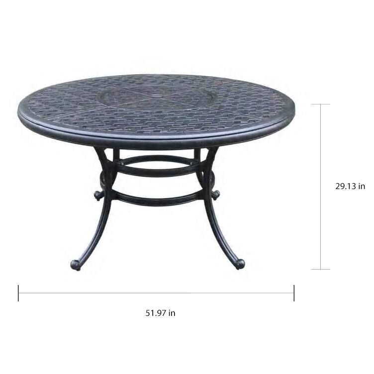 Ventura 52 Inch Cast Aluminum Round Dining Table