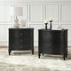 preview thumbnail 1 of 27, HULALA HOME Alois Traditional 3-Drawer End Table with Built-in Charging Station and Solid Wood Spindle Legs Set of 2 Black