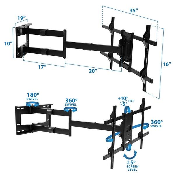 Shop Mount It Long Arm Tv Mount Full Motion Wall Bracket With 40 Inch Extension Articulating Arm Overstock 28263966