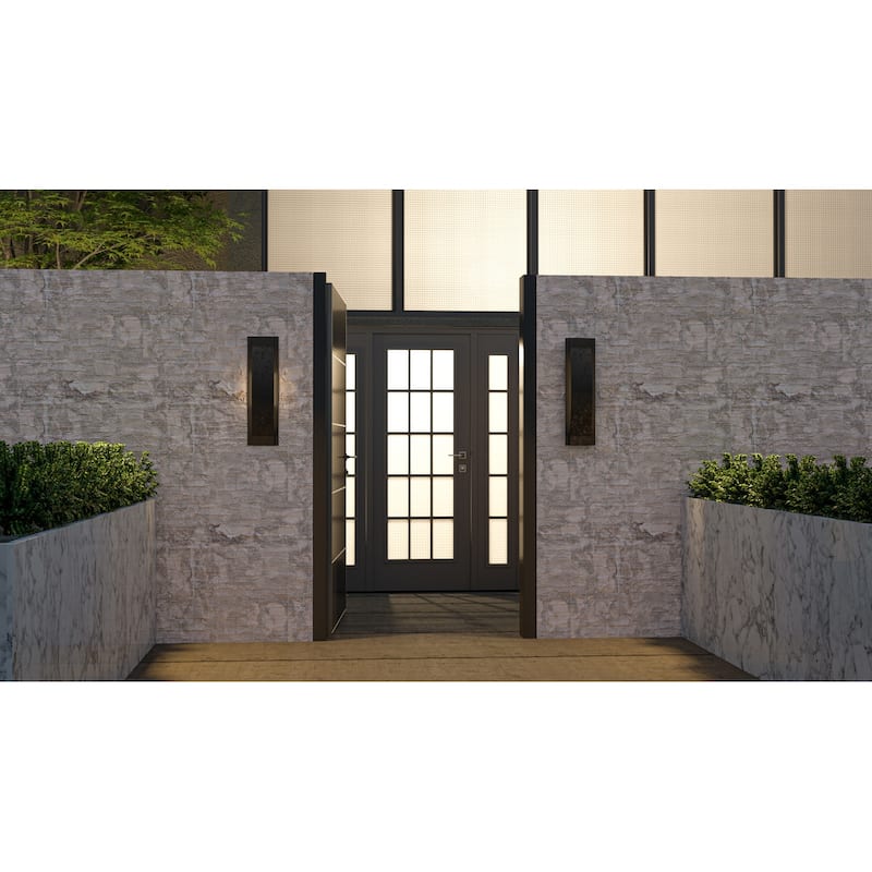 Onyx Integrated LED Earth Black Outdoor Wall Lantern