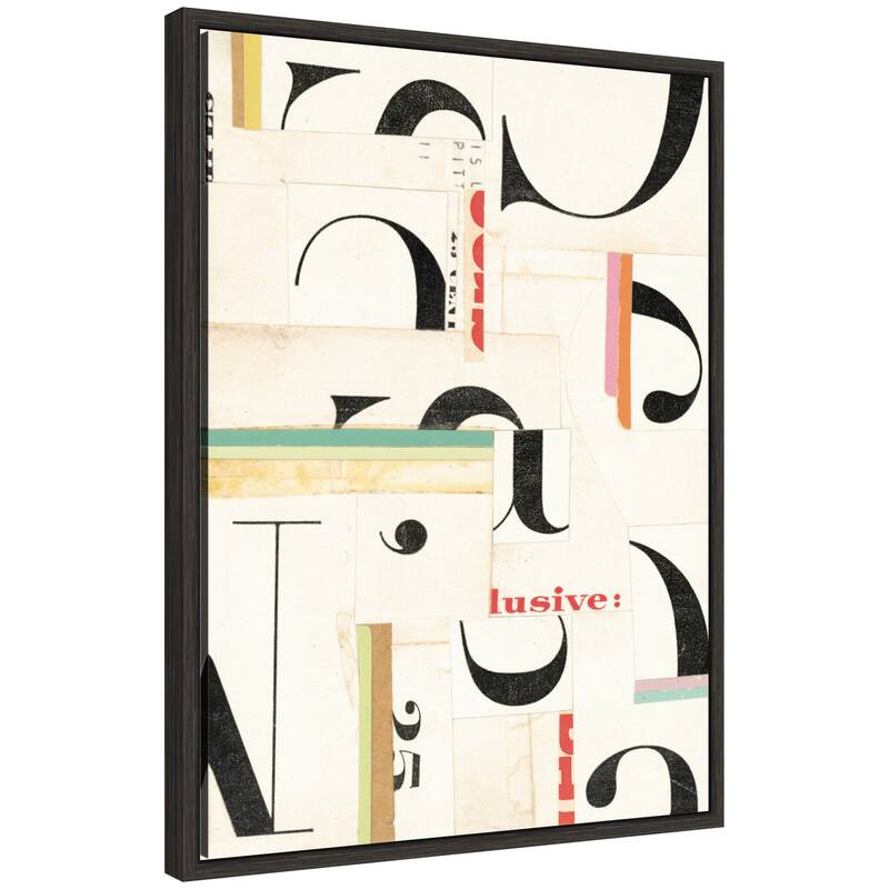 Kate and Laurel Typography White FC by Felicia Dadak Framed Canvas Wall Art Print - 18x24 - Grey