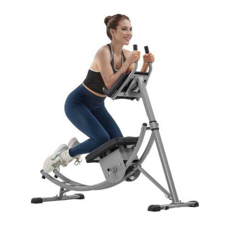 Grey Adjustable AB Workout Machine Equipment Core Abdominal Trainers with Steel Frame