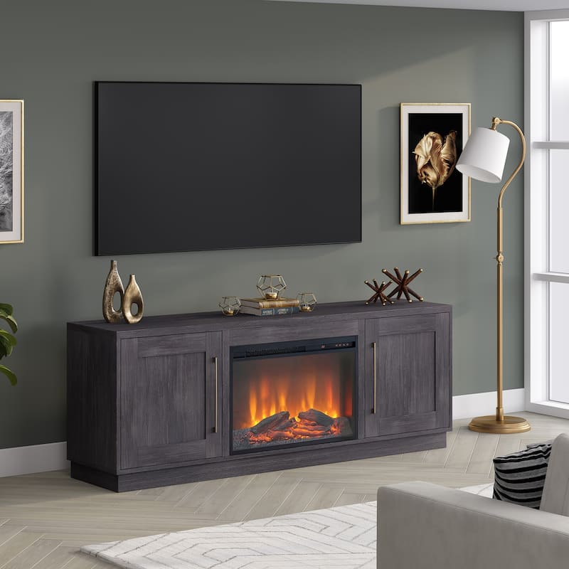 Tillman Rectangular TV Stand with Log Fireplace for TV's up to 75"