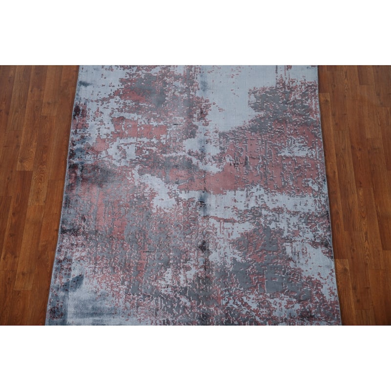 All-Over Abstract Modern Area Rug Handmade Wool Carpet - 4'5"x 6'7"