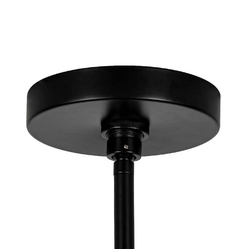 America Traditional 6-Light Two-layer Drum Fabric Pendant Chandelier - 28.1in