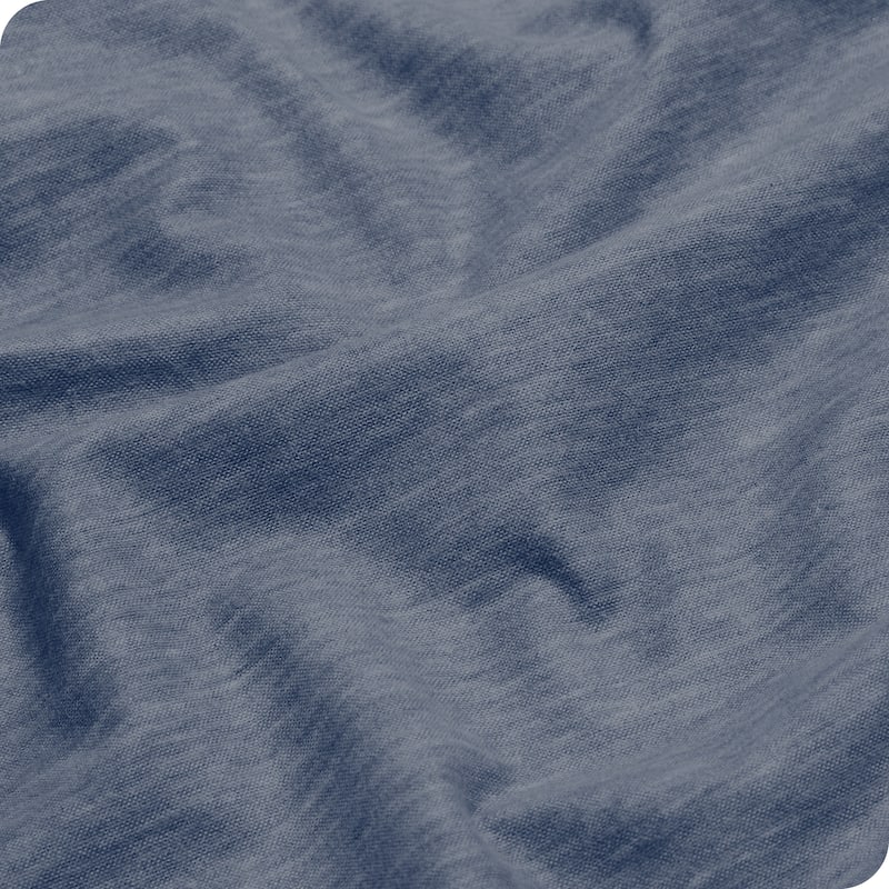 Bare Home Cotton Flannel Sheet Set - Velvety Soft Heavyweight - Twin XL - Heather Indigo