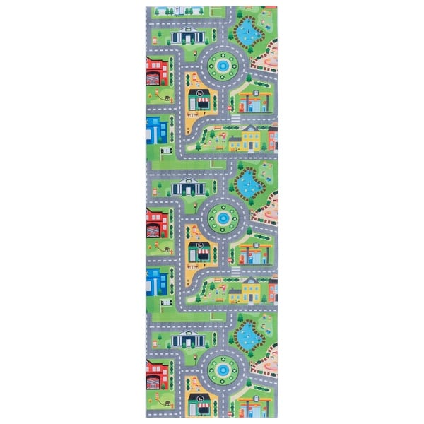 slide 2 of 6, SAFAVIEH Tacoma Kids Lillemor Kids & Tween Rug 2'6" x 8' Runner - Grey/Green