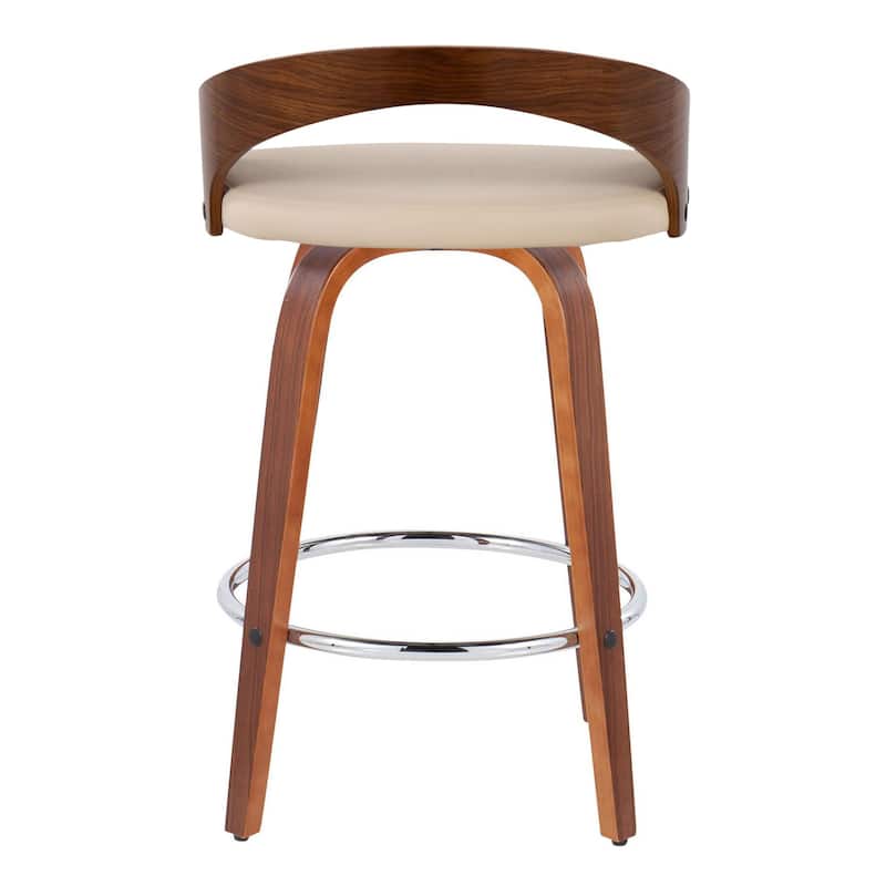 Carson Carrington Stavanger 26" Fixed-Height Counter Stool with Bent Wood Legs & Round Footrest (Set of 2)
