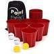 preview thumbnail 9 of 7, Outdoor Yard Pong Game Set with 12 Red Buckets and 2 Balls Portable Backyard Party Game - 7.5" x 7" (H)