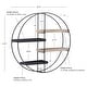 preview thumbnail 4 of 14, Montfort Round Modern Metal and Wood 4-tier Hanging Wall Shelf