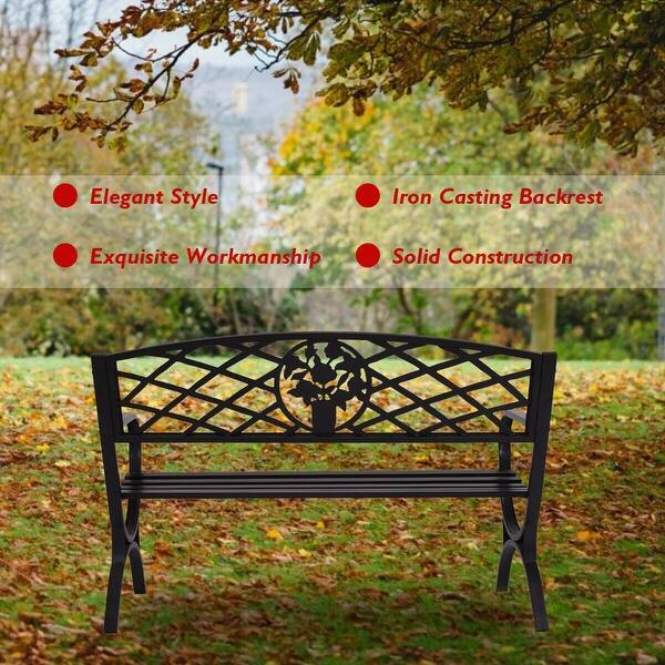 Shop Costway 50 Patio Garden Bench Park Yard Outdoor Furniture