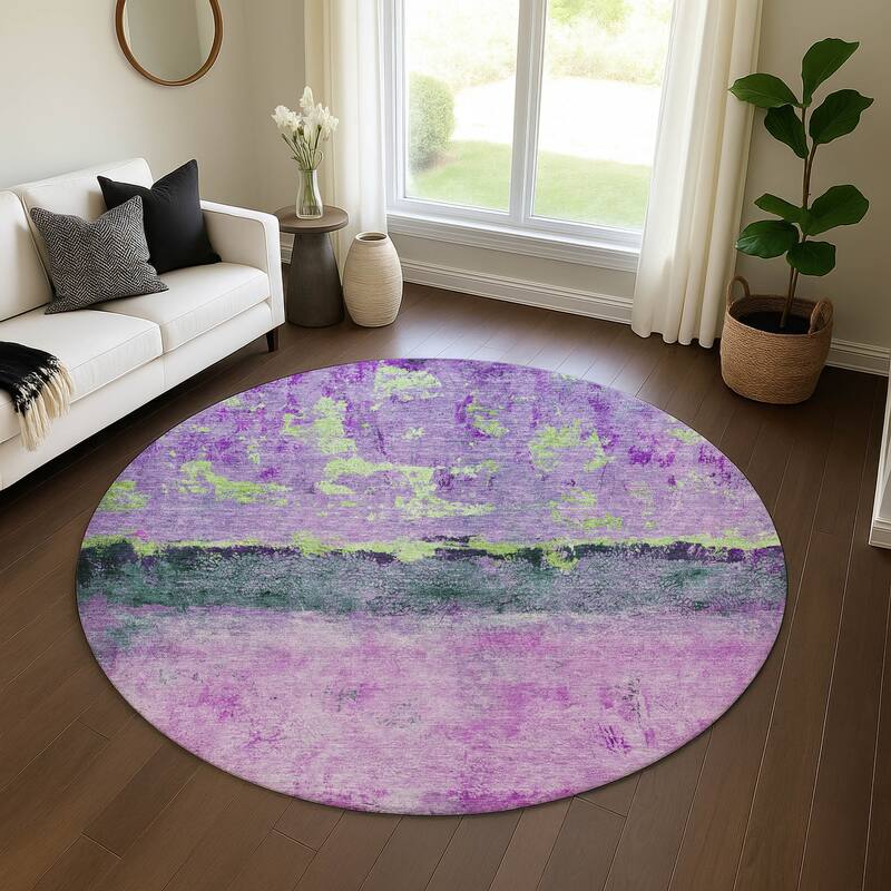 Premium Washable Super Soft Abstract Ombre Mayfield Rug - Purple - 8' x 8'