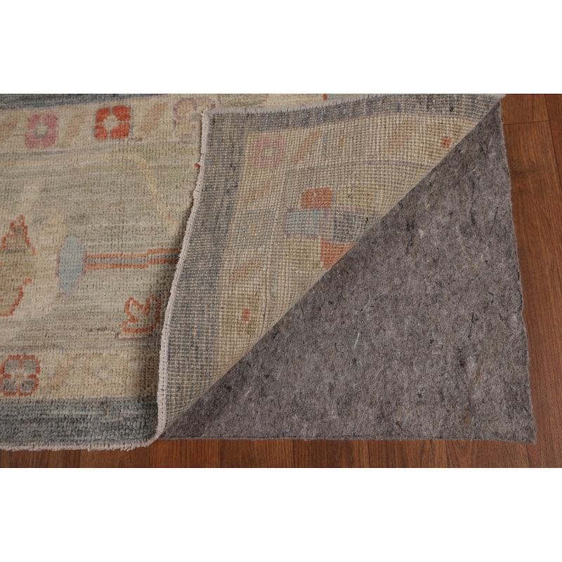 Vegetable Dye Oushak Turkish Rug Hand-Knotted Transitional Wool Carpet - 9'0"x 11'8"