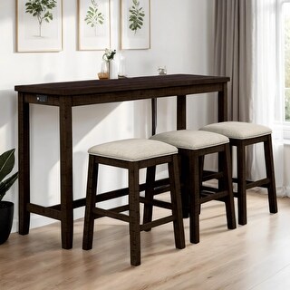 4 Pieces Counter Height Table with Fabric Padded Stools - Bed Bath ...