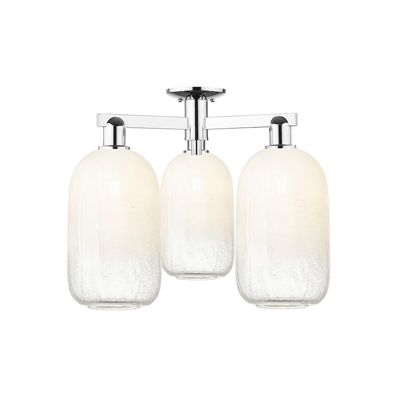 Innovations Lighting 716-3F-17-25 Brookhaven Cloche Semi-Flush - Polished Chrome / Opal