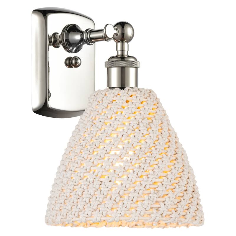 Innovations Lighting 516-1W-11-8 Bristol Natural Sconce Bristol - Polished Nickel / Natural