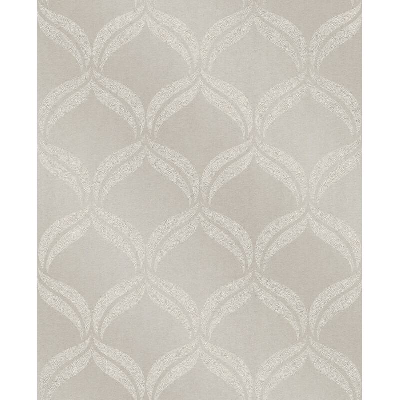 A-Street Prints Petals Taupe Beaded Ogee Wallpaper
