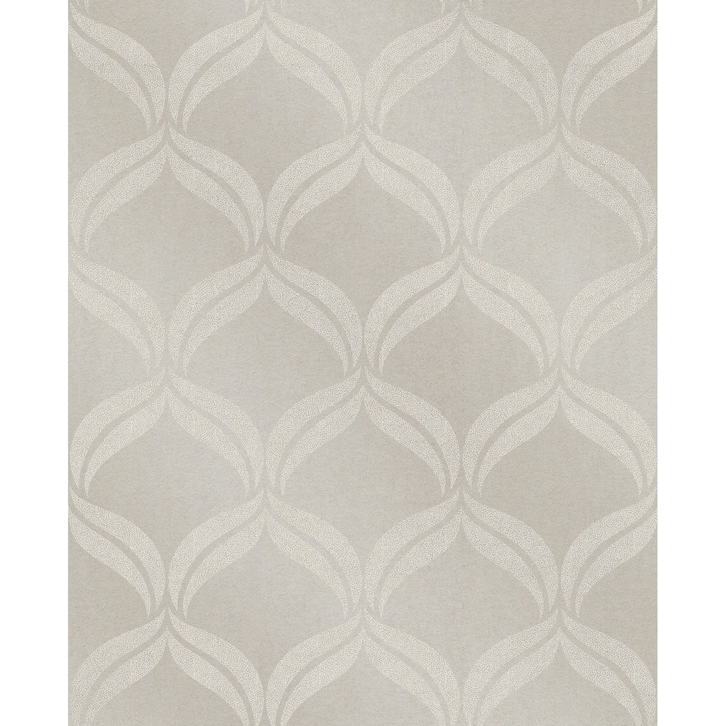 A-Street Prints Petals Taupe Beaded Ogee Wallpaper