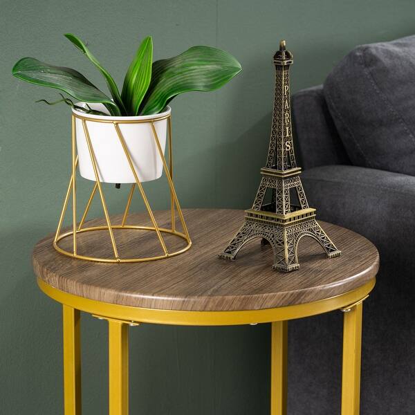 Shop Modern Round Edge Side Table Living Room End Coffee Table Set Of 2 Overstock 32274318