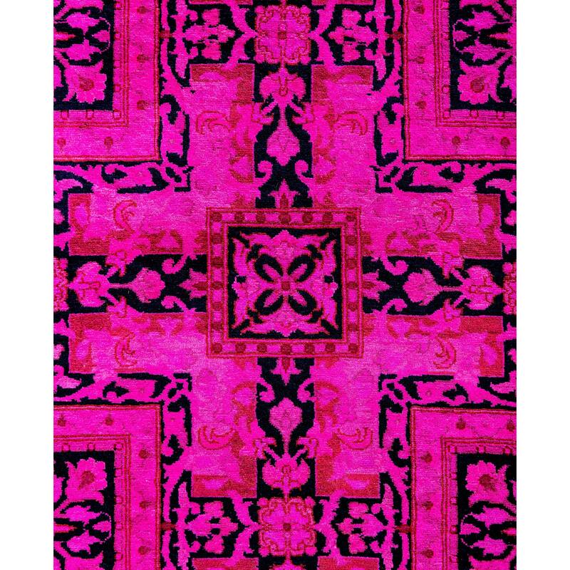 Overdyed One-of-a-Kind Hand-Knotted Runner Rug - Pink - 2' 7" x 17' 6"