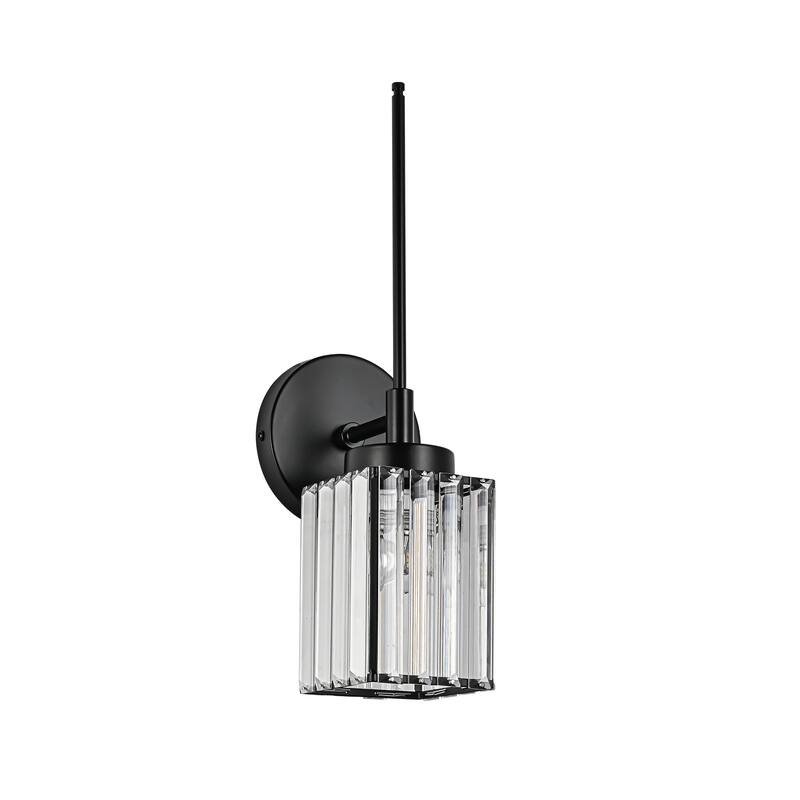 Modern Black 1/2/3/4/5-Light Bathroom Crystal Vanity Light Wall Sconces