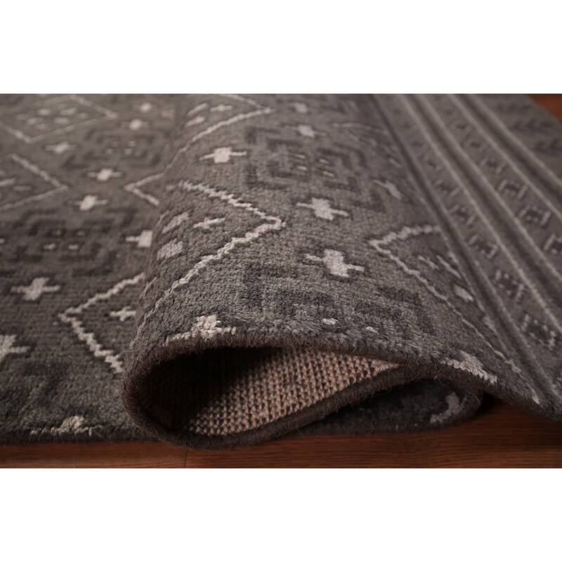 Geometric Trellis Moroccan Oriental Area Rug Hand-Knotted Wool Carpet - 5'1" x 7'11"