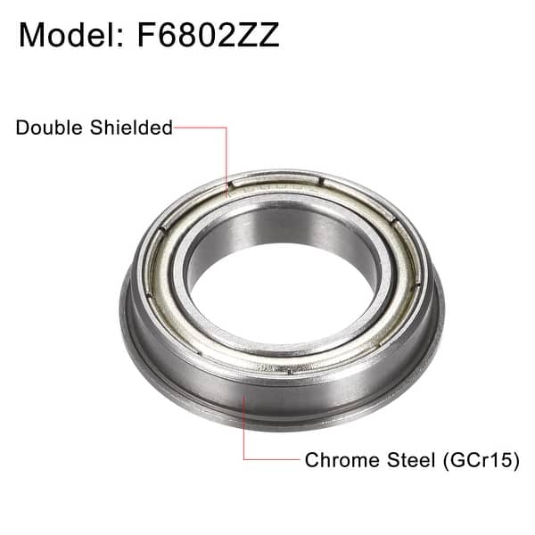 10 Stück FR166ZZ Flansch-Kugellager – Doppelt Metallisch Abgeschirmt, Aus Chromstahl, Uxcell