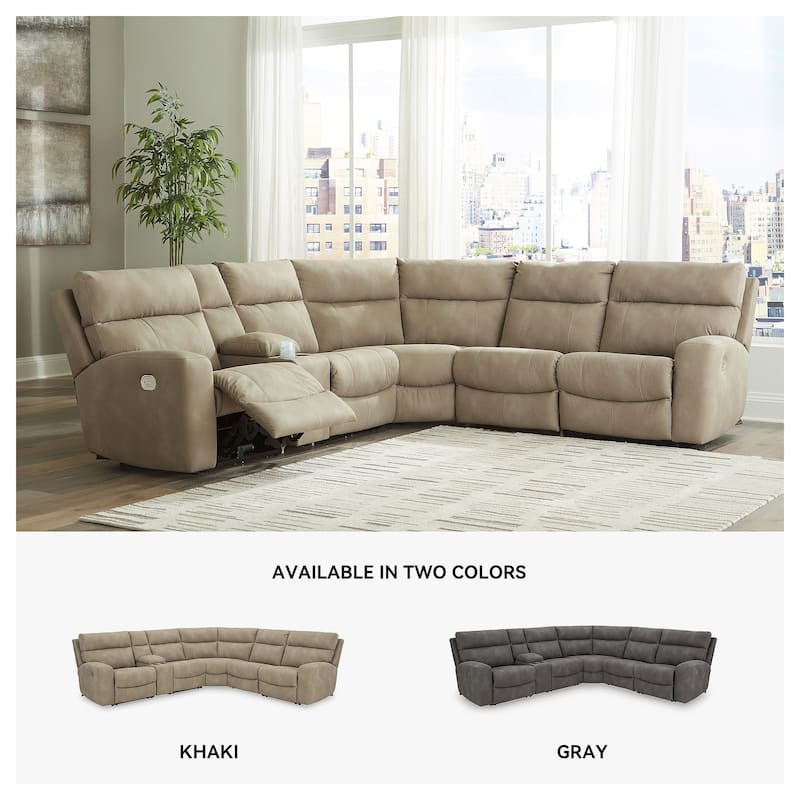 Signature Design by Ashley Next-Gen DuraPella 6-Piece Power Reclining Sectional - 119.5"W x 104.5"D x 42"H