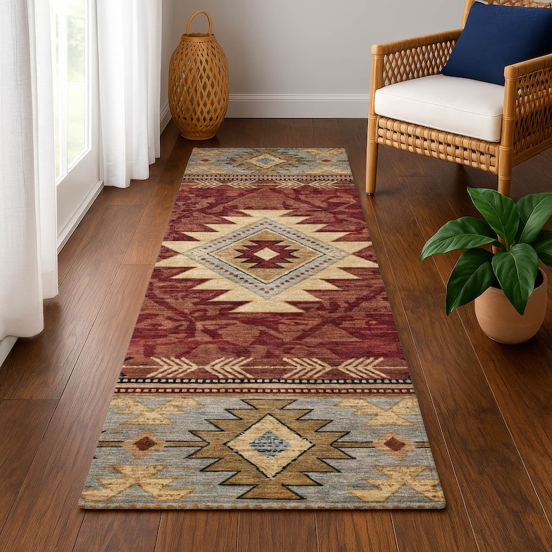 Premium Washable Super Soft Global Inspirations Mayfield Rug - Paprika - 2'3" x 7'6"