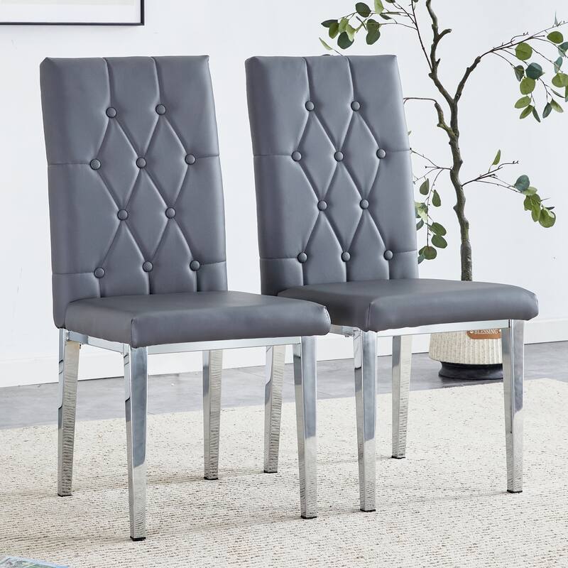 Elegant Armless Dining Chairs – Grid & Buckle Back Design, Blending Vintage Charm with Modern Sophistication‌