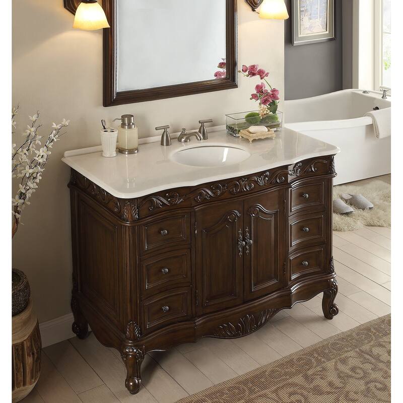 48" Benton Collection Beckham Classic Brown Bathroom Vanity