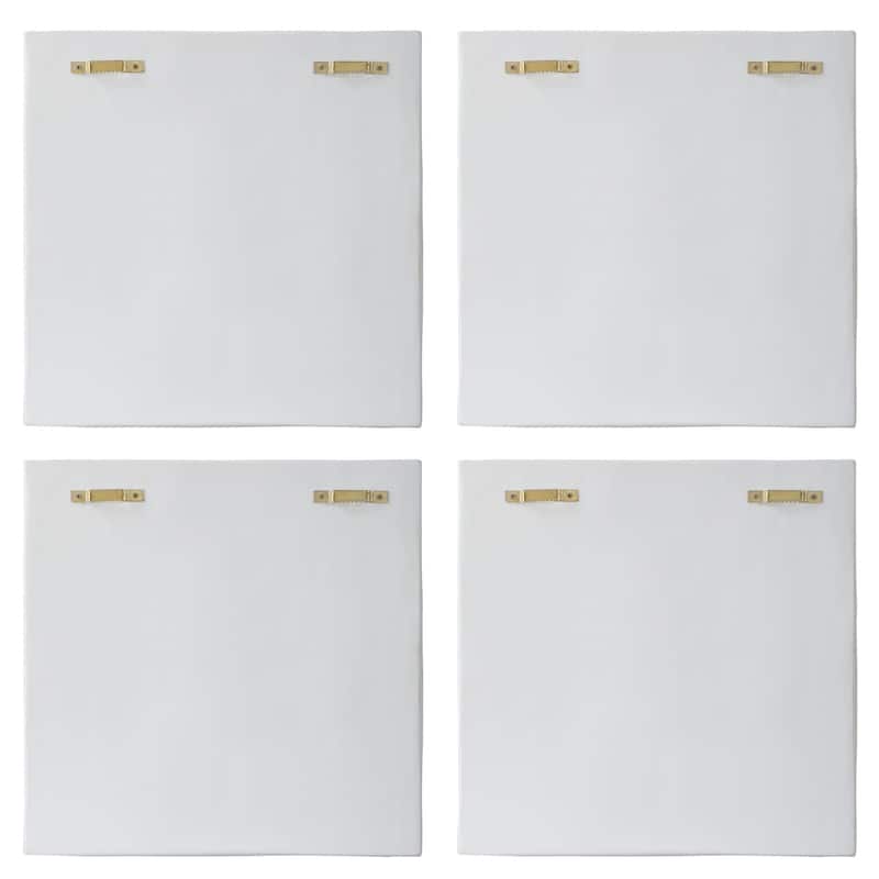 Snowdrift Sculpted Square Wall Decorations - 15.25" - White - Set of 4
