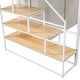 preview thumbnail 9 of 10, Space-saving Design Metal Loft Bed with Wardrobe and Storage Shelves, Full Size, White