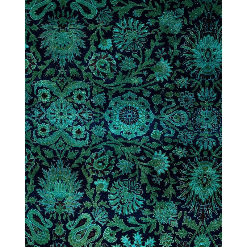 Overdyed, One-of-a-Kind Hand-Knotted Area Rug - Blue - 10' 1" x 15' 10"
