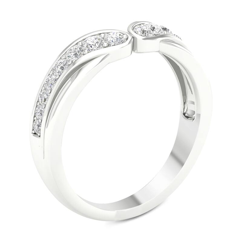 1/3ct TDW Diamond Contour Wedding Band in 10k Gold by De Couer