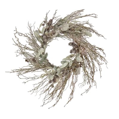National Tree Company 2 ft. Christmas Alpine Trimmed Snow Lump Wreath - 2 ft