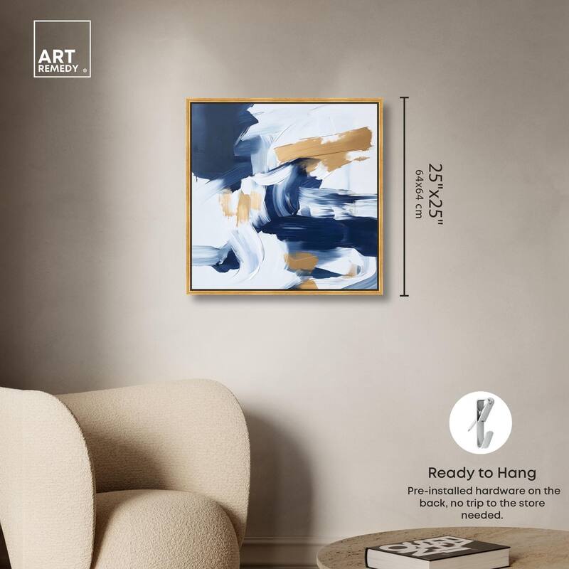 Azure and Gold Canvas by Art Remedy