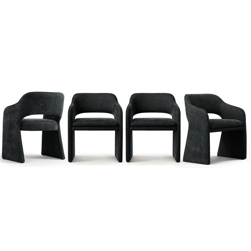 19" Seat Height Upholstered Fabric Dining Armchair (Set of 4)