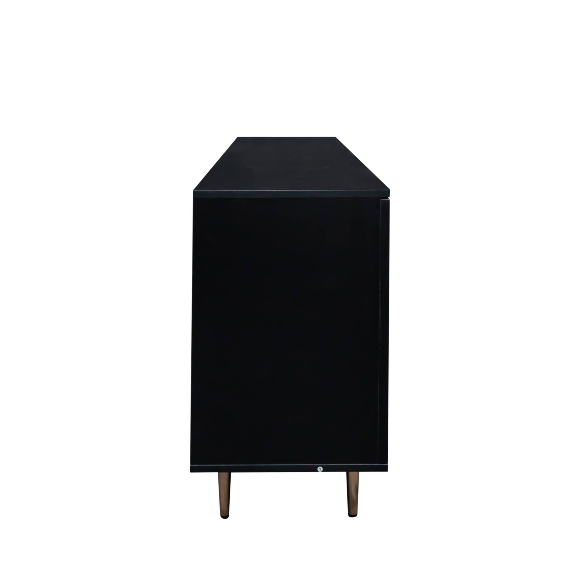 Rattan Sideboard Buffet Kitchen Storage Console Table with Adjustable Shelves