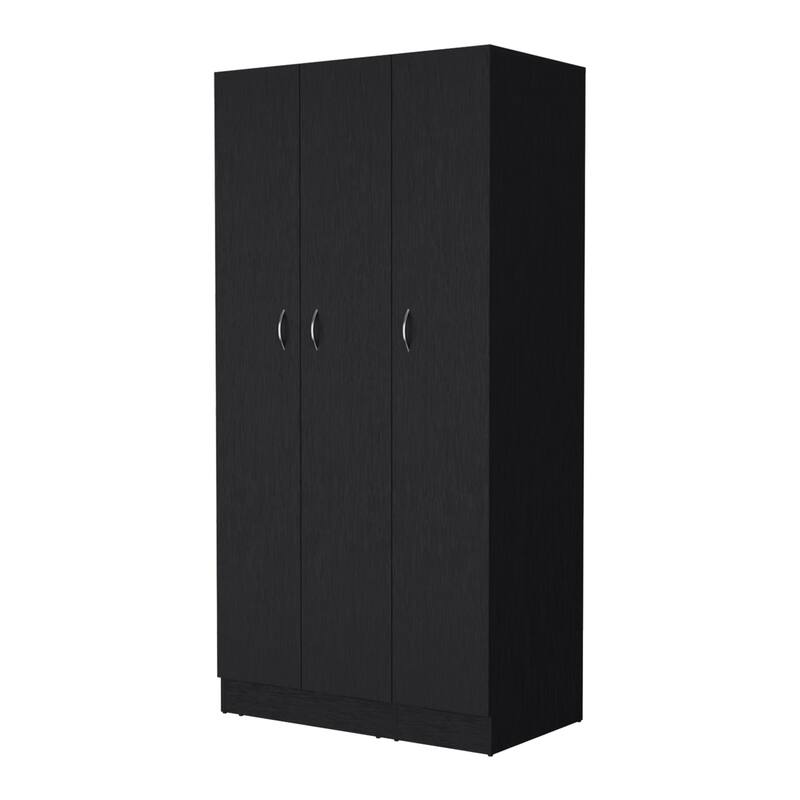 Augusta 3-Door Wardrobe with Hanging Rod White
