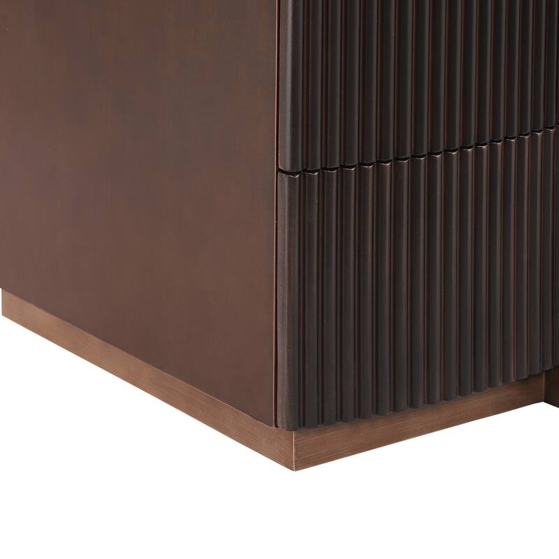 Christopher Knight Home - Lunera Modern Storage Nightstand with Fluted Design and Heavy Duty Base