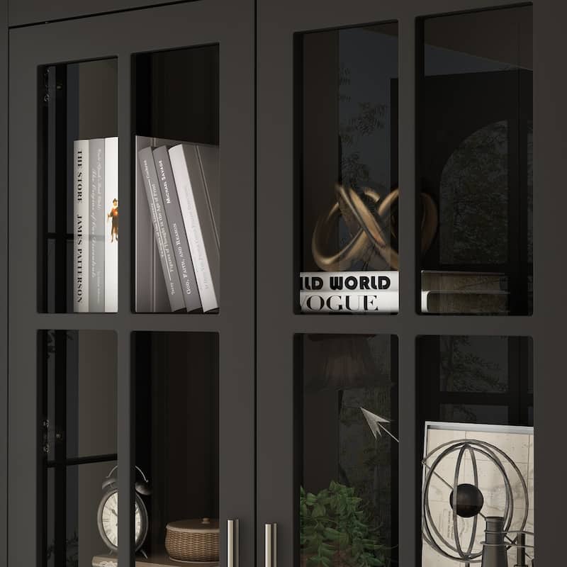 Tall Bookcase Storage Cabinet Pantry Cabinet Wooden Bookshelf Display - 36.2"X70.9"