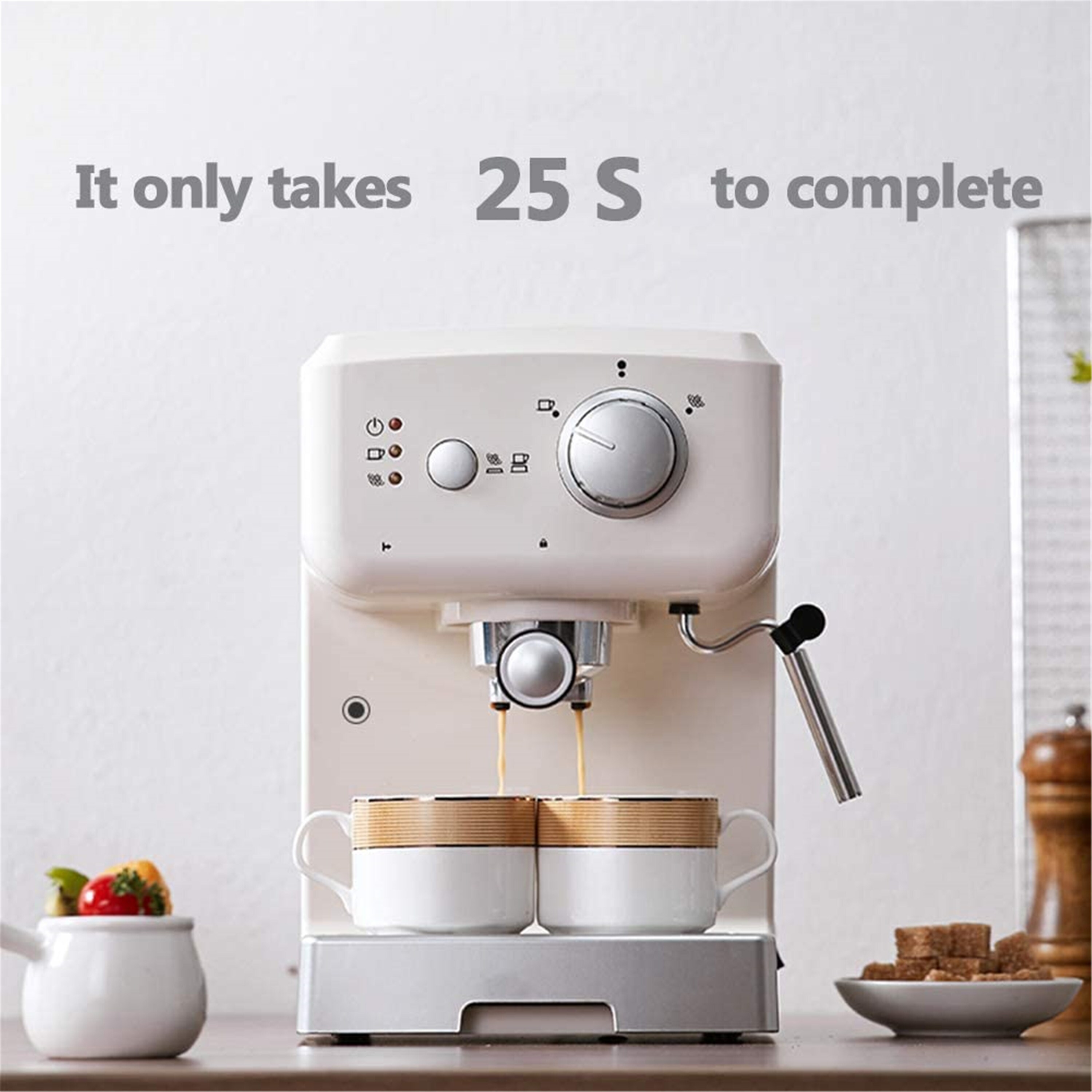 Espresso Machine, Coffee Machine Cappuccino Maker 15 Bars of  Pressure/1.25l/1050 W - Bed Bath & Beyond - 31419477