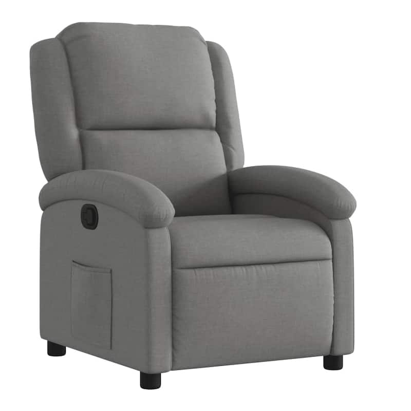 vidaXL Recliner Chair Dark grey Fabric (100% polyester), metal, plywood - 34.1 x 28.0 x 39.2
