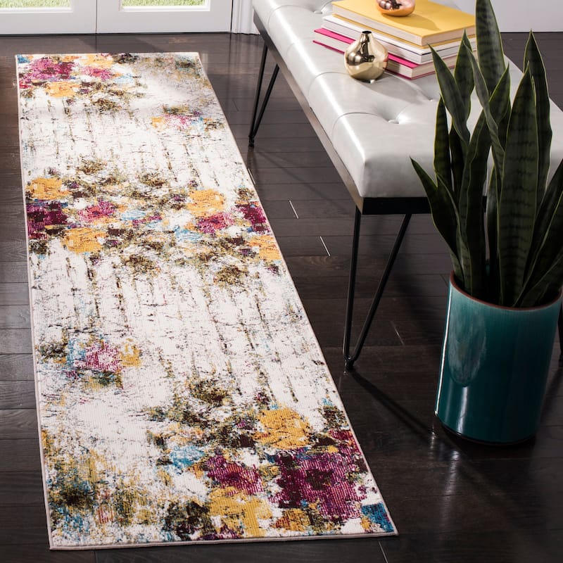 SAFAVIEH Aria Aisa Vintage Boho Oriental Rug - 2' x 8' Runner - Cream/Olive