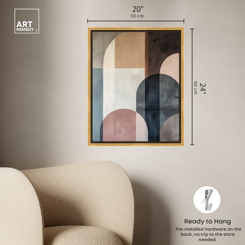 Art Remedy Lost In Transformation Framed Abstract Shapes 1 Piece Canvas Wall Art