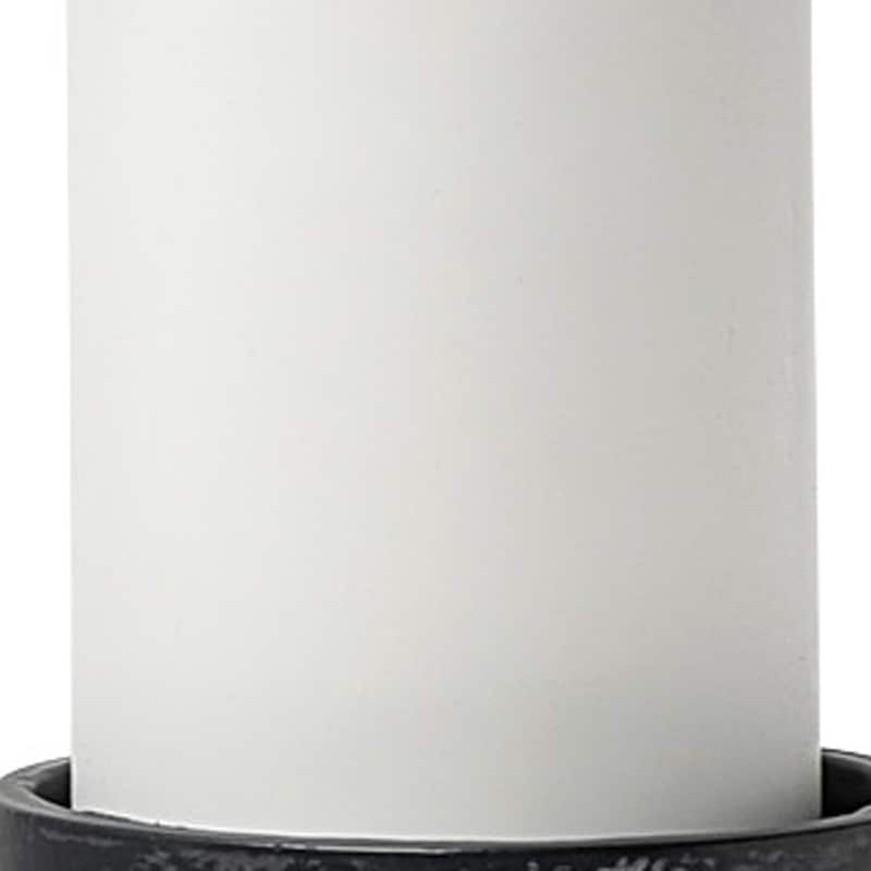Set of Two Black Distressed Metal Tabletop Pillar Candle Holders
