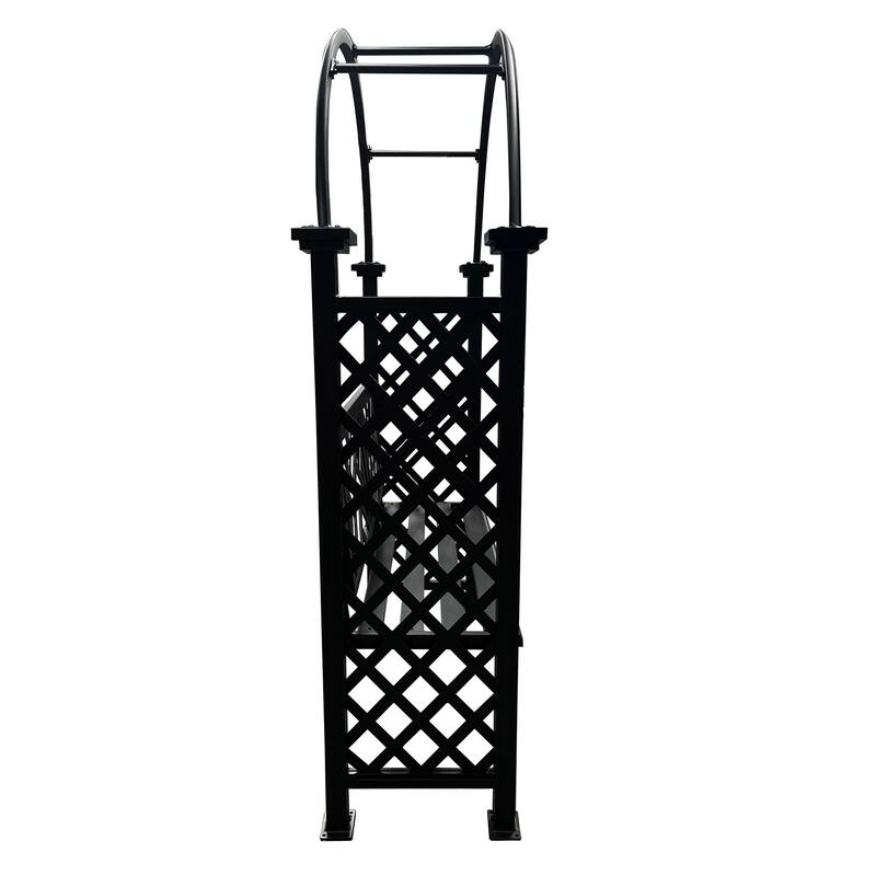 Aluminum Garden Arch with 2-Seater Bench - N/A