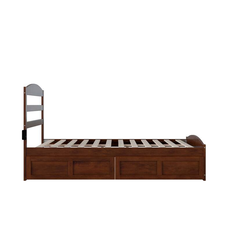 Warren Platform Bed with Footboard and 2 Storage Drawers